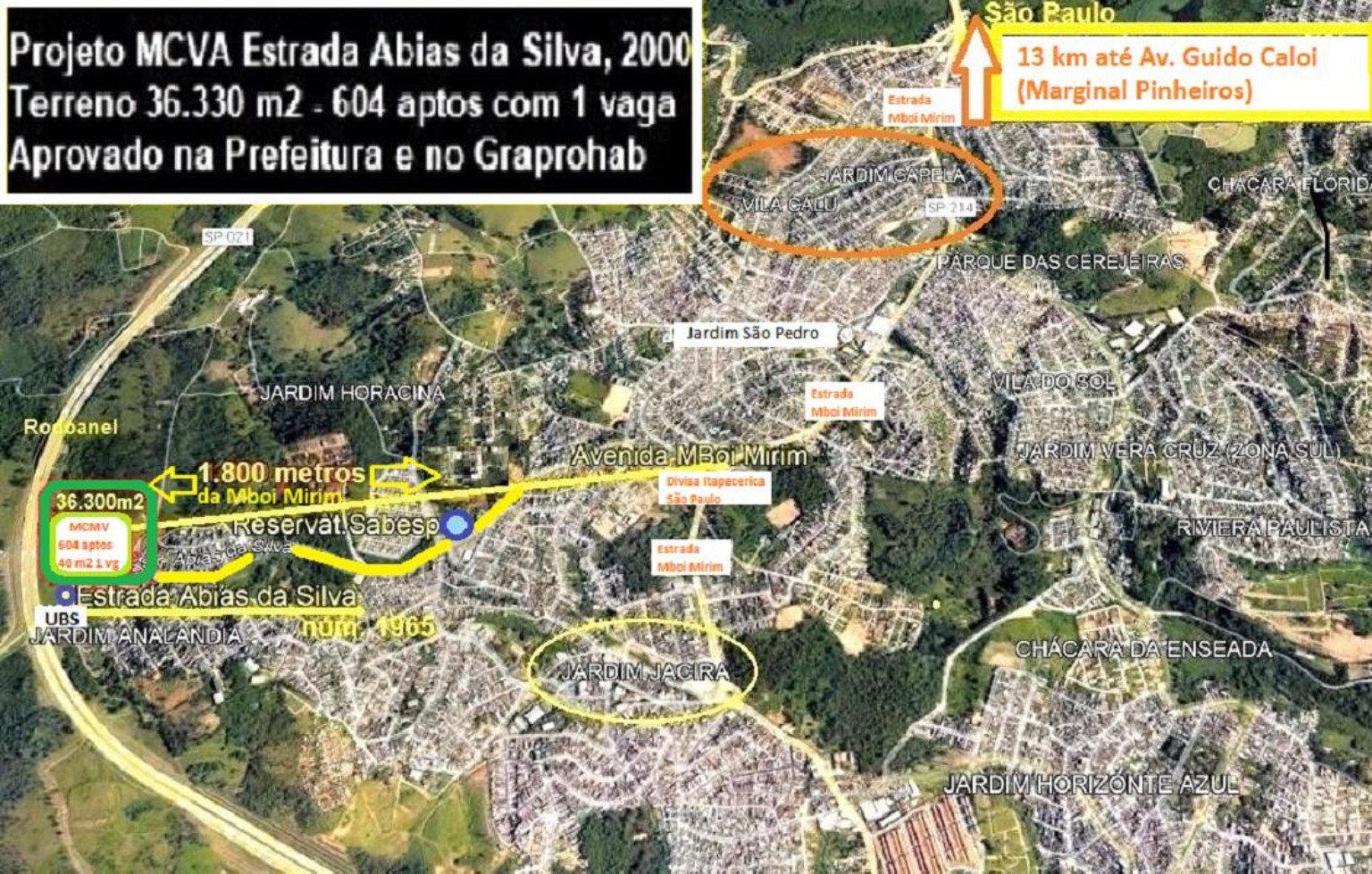 Mapa de referência da localização da área